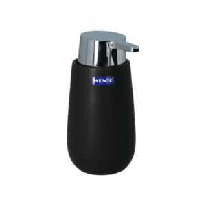 Wenko Badi Ceramic Soap Dispenser Silver and Black Wenko Badi Ceramic Soap Dispenser Silver and Black